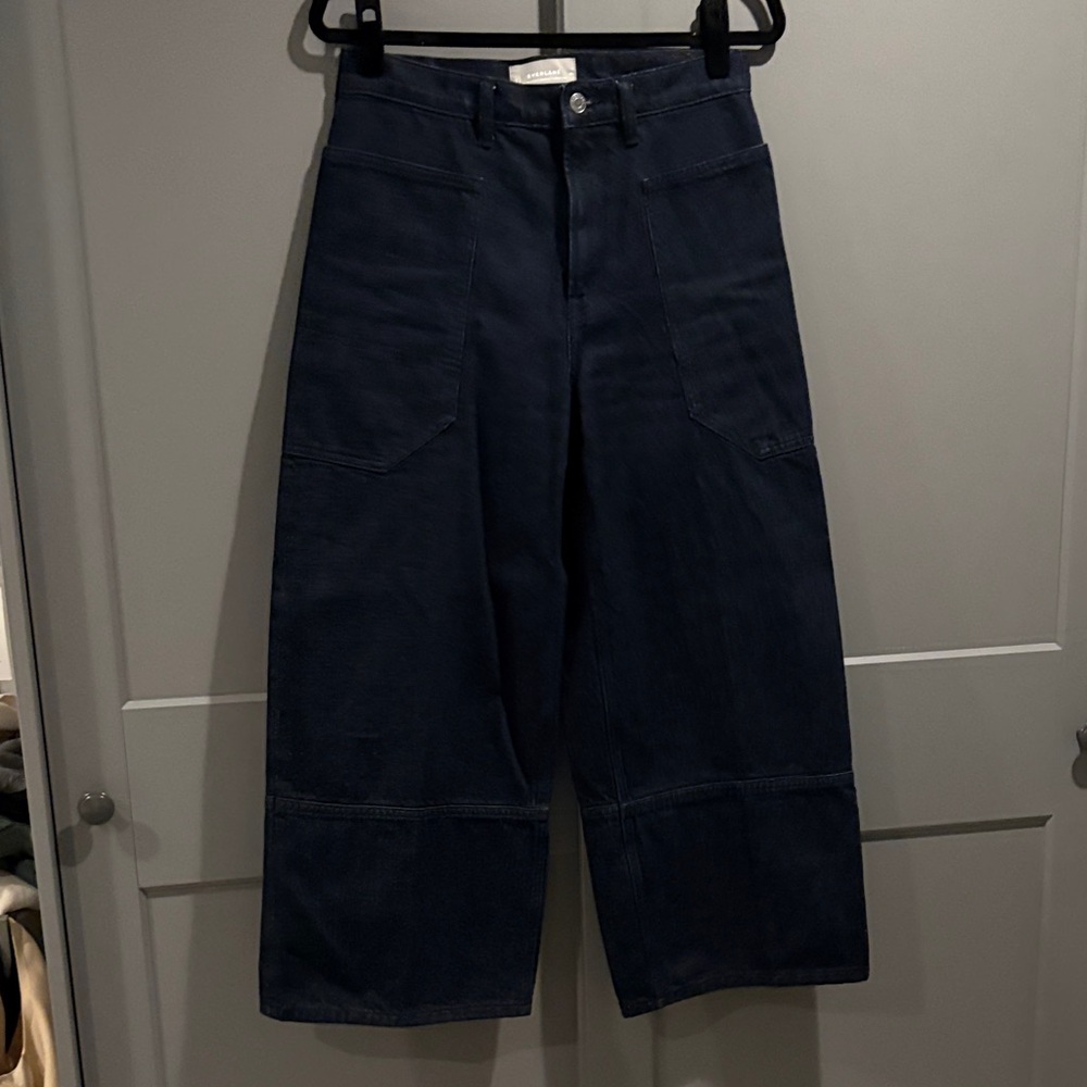 Everlane Way High Gardener Dark Blue Wide-Leg Pants